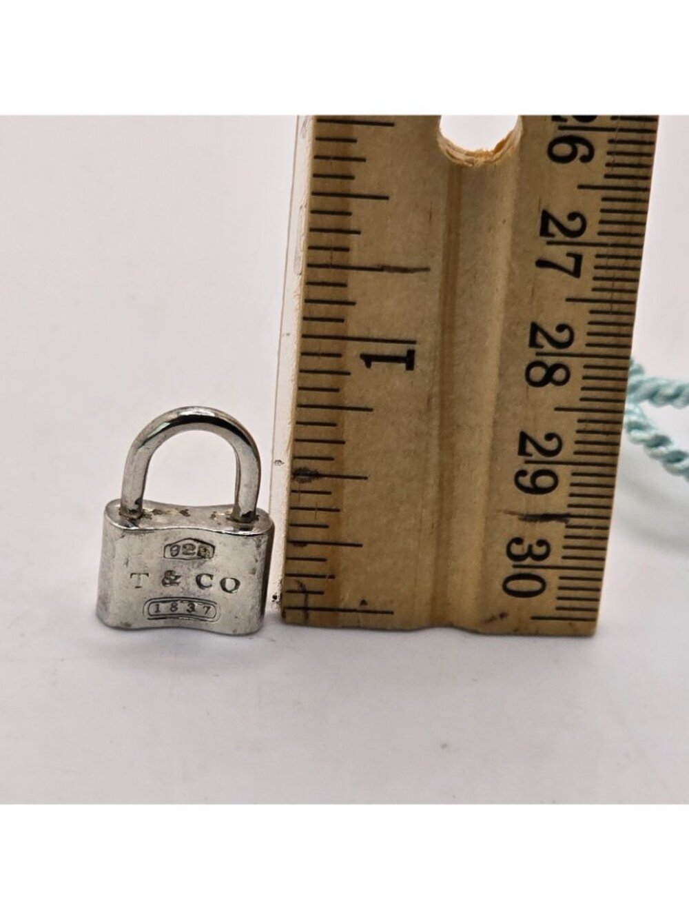 VTG Tiffany & Co 1837 Padlock Charm Sterling Silver 925 T&Co Lock Pendant Pouch - Picture 12 of 13